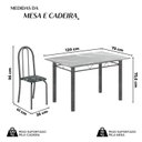 Ver imagem 3 de Conjunto de Mesa Tubular 120x75cm Tampo em Granito Topázio com 4 Cadeiras Iris Prata/Preto
