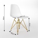 Ver imagem 6 de Mesa Jantar Industrial Quadrada 90cm Branca Base V com 4 Cadeiras Eames Eiffel Brancas Base Dourada