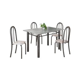Conjunto de Mesa Tubular 120x75cm Tampo em Granito Topázio com 4 Cadeiras Iris - 2