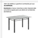 Ver mais imagens de Conjunto de Mesa Tubular 120x75cm Tampo em Granito Topázio com 4 Cadeiras Iris Prata/Bege