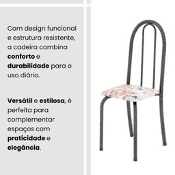 Conjunto de Mesa Tubular 120x75cm Tampo em Granito Topázio com 4 Cadeiras Iris - 7