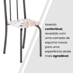 Conjunto de Mesa Tubular 120x75cm Tampo em Granito Topázio com 4 Cadeiras Iris - 6