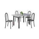 Ver imagem 2 de Conjunto de Mesa Tubular 120x75cm Tampo em Granito Ocre com 4 Cadeiras Iris Prata/Preto/Mart