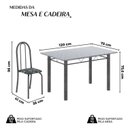 Ver imagem 3 de Conjunto de Mesa Tubular 120x75cm Tampo em Granito Ocre com 4 Cadeiras Iris Prata/Preto/Mart