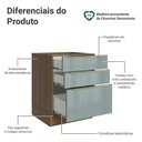 Ver imagem 3 de Balcão de Cozinha 60 Cm 3 Gavetas (sem Tampo) Rustic/cinza Lux Madesa