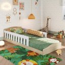 Ver imagem 1 de Cama Infantil Montessoriana de Solteiro Linha Encanto com Colchão Branco/Carvalho Araguaia
