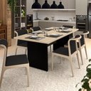 Ver imagem 2 de Mesa de Jantar 6 Lugares Cozinha 200x100cm Mdp Netmobil - Dubai/preto