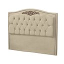 Ver imagem 1 de Cabeceira Casal Queen Estofada para Cama Box Maitê Veludo Bege