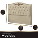 Ver imagem 4 de Cabeceira Casal Queen Estofada para Cama Box Maitê Veludo Bege