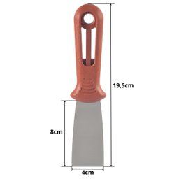 Espátula 4cm Aço Carbono Cabo Plástico Pvc Profissional | Atlas - 2