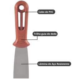 Espátula 4cm Aço Carbono Cabo Plástico Pvc Profissional | Atlas - 3