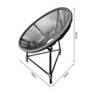 Ver imagem 5 de Cadeira Acapulco Alumínio Preto Corda Náutica Grafite