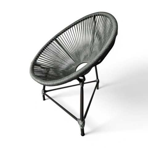 Cadeira Acapulco Alumínio Preto Corda Náutica Grafite