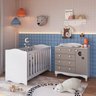 Conjunto Quarto de Bebê 1 Berço 1 Cômoda Trocador 4 Gavetas 1 Prateleira - 1