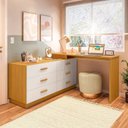 Ver imagem 1 de Cômoda com Escrivaninha em L com 6 Gavetas Leonie Yescasa