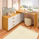 Ver imagem 3 de Cômoda com Escrivaninha em L com 6 Gavetas Leonie Yescasa