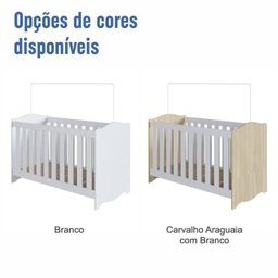 Conjunto Quarto de Bebê 1 Berço 1 Cômoda Trocador 4 Gavetas 1 Prateleira - 11