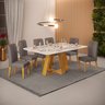 Conjunto Sala de Jantar Mesa Kiara 170cm Tampo MDF Pintura Quartzo com 6 Cadeiras Yasmin - 2