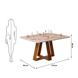 Conjunto Sala de Jantar Mesa Tampo de Vidro com 6 Cadeiras Ayla - 3