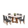 Conjunto Sala de Jantar Mesa Tampo de Vidro MDF Kiara com 6 Cadeiras Ayla - 2