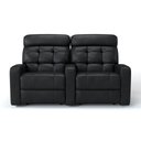 Ver imagem 2 de Sofá 2 Lugares Reclinável Manual em Corino Importado Cor Preto Linha Cinema