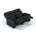 Ver imagem 3 de Sofá 2 Lugares Reclinável Manual em Corino Importado Cor Preto Linha Cinema
