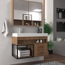 Ver imagem 1 de Conjunto Gabinete para Banheiro com Espelheira Avant 80 