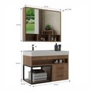 Ver imagem 3 de Conjunto Gabinete para Banheiro com Espelheira Avant 80 Noce/Noce