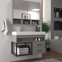 Ver imagem 1 de Conjunto Gabinete para Banheiro com Espelheira Avant 80