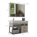 Ver imagem 4 de Conjunto Gabinete para Banheiro com Espelheira Avant 80 Marmo Crema/Marmo Crema