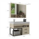 Ver imagem 4 de Conjunto Gabinete para Banheiro com Espelheira Avant 80 Carvalho/Carvalho