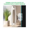 Puxador duplo curvo 30x20cm para porta de vidro e portão - Branco - 4