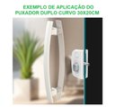 Ver imagem 4 de Puxador duplo curvo 30x20cm para porta de vidro e portão - Branco
