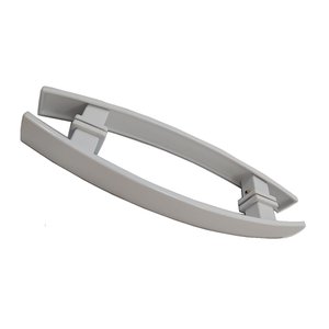 Puxador duplo curvo 30x20cm para porta de vidro e portão - Branco