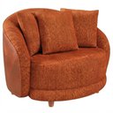 Ver imagem 1 de Poltrona Decorativa Maya Pes Madeira Linho Color Trend e Courino Tca 303 Tcs 727 Moll