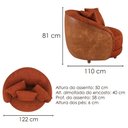 Ver imagem 3 de Poltrona Decorativa Maya Pes Madeira Linho Color Trend e Courino Tca 303 Tcs 727 Moll