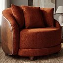 Ver imagem 2 de Poltrona Decorativa Maya Pes Madeira Linho Color Trend e Courino Tca 303 Tcs 727 Moll