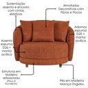 Ver imagem 5 de Poltrona Decorativa Maya Pes Madeira Linho Color Trend e Courino Tca 303 Tcs 727 Moll