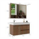 Ver imagem 3 de Conjunto Gabinete para Banheiro com Cuba e Espelheira Suspenso 80cm em MDF Orla Noce/Noce