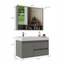 Ver imagem 6 de Conjunto Gabinete para Banheiro com Cuba e Espelheira Suspenso 80cm em MDF Orla Cimento Cinza