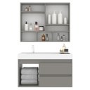 Ver imagem 2 de Conjunto Gabinete para Banheiro com Espelheira Orla 80