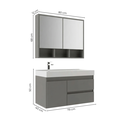 Ver imagem 3 de Conjunto Gabinete para Banheiro com Cuba e Espelheira Suspenso 80cm em MDF Orla Cimento Cinza