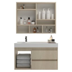 Conjunto Gabinete para Banheiro com Espelheira Orla 80 - 2