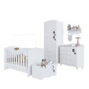 Ver imagem 2 de Conjunto Quarto de Bebê com Berço, Cômoda, Guarda-Roupa, Prateleira e Baú de Brinquedos Branco
