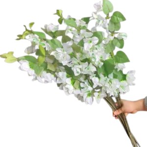 Kit 15 Galhos Flores de Bougainville Realista Branco