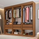Ver imagem 1 de Guarda-Roupa Closet 3 Módulos Roupeiro sem Portas 6 Gavetas Versatille Yescasa