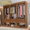 Ver imagem 5 de Guarda-Roupa Closet 3 Módulos Roupeiro sem Portas 6 Gavetas Versatille Yescasa