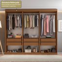 Ver imagem 4 de Guarda-Roupa Closet 3 Módulos Roupeiro sem Portas 6 Gavetas Versatille Yescasa
