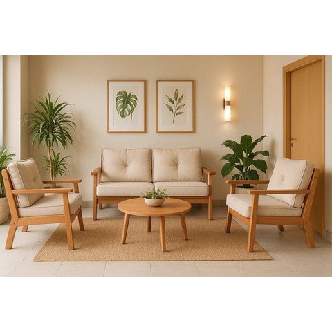 Poltrona 1 Lugar 86x74x80 cm New Florença Marrom Nogueira Claro/Bege