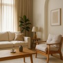 Ver imagem 2 de Poltrona 1 Lugar 86x74x80 Cm New Florença Marrom Nogueira Claro/Bege